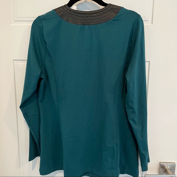 Belle by Kim Gravel Teal top Sz M - Picture 2 of 7